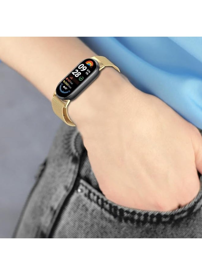 Bracelet Compatible with Xiaomi Mi Band 10/9/8, Stainless Steel Replacement Straps, Mesh Metal Watch Strap, Magnetic Adjustable Replacement Strap For Xiaomi Smart Band 8/9/10 - Image 4