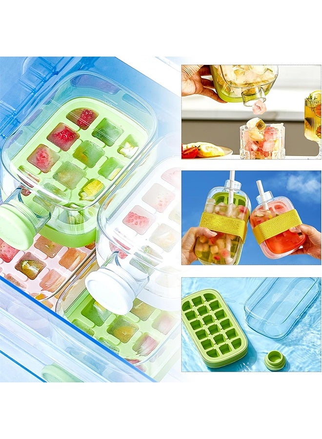 DAREU 2‑in‑1 Touch‑Free Ice Cube Water Bottle with Straw – 800 ml Leak‑Proof Portable Ice Tray Bottle with Silicone Seal, Perfect for Home, Office, Outdoor, Travel (Green)  - Image 4