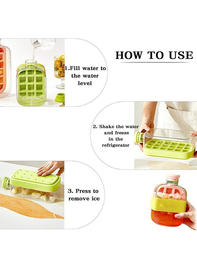 DAREU 2‑in‑1 Touch‑Free Ice Cube Water Bottle with Straw – 800 ml Leak‑Proof Portable Ice Tray Bottle with Silicone Seal, Perfect for Home, Office, Outdoor, Travel (Green)  - Image 5