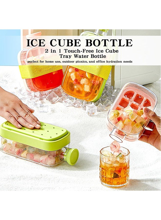 DAREU 2‑in‑1 Touch‑Free Ice Cube Water Bottle with Straw – 800 ml Leak‑Proof Portable Ice Tray Bottle with Silicone Seal, Perfect for Home, Office, Outdoor, Travel (Green)  - Image 2