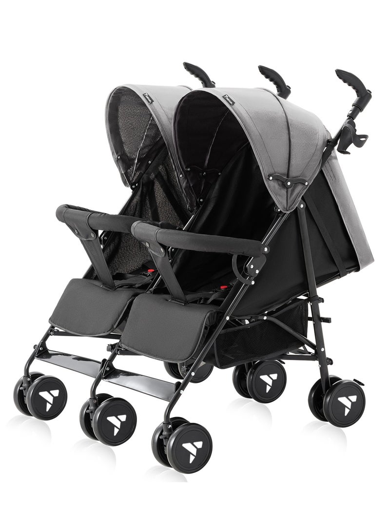 TEKNUM Baby Twin Stroller Fellow With Lightweight And Foldable - Grey  - Image 1