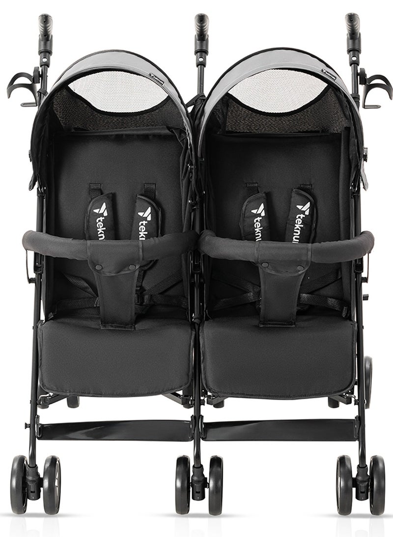 TEKNUM Baby Twin Stroller Fellow With Lightweight And Foldable - Grey  - Image 5