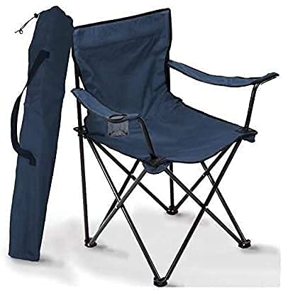 AMULAKH Camping Folding Chair Lightweight Durable Comfortable and Foldable Outdoor Fishing Chair with armrests and Cup Holder Very Suitable for Camping Festivals Beach Barbecue