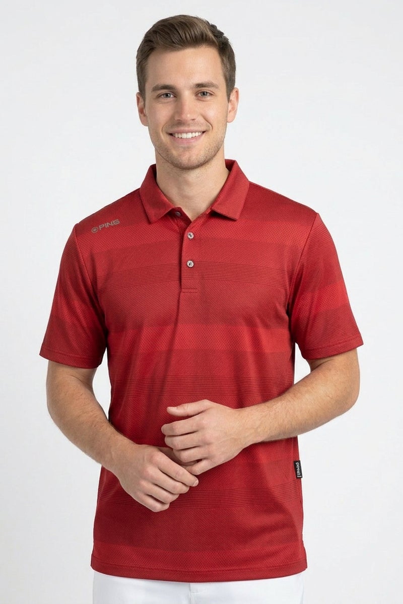 Ping Men Sportswear Fit Short Sleeve Golf Polo Shirt, Red - Image 1