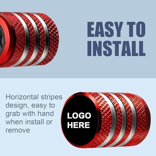 Greenworld Premium Red Metal Car Tyre Valve Caps Featuring Car Logo Emblems - Durable, Stylish, and Universal Wheel Accessories(MERCE-RIES) - Image 2