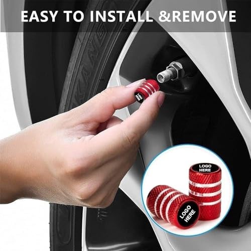 Greenworld Premium Red Metal Car Tyre Valve Caps Featuring Car Logo Emblems - Durable, Stylish, and Universal Wheel Accessories(MERCE-RIES) - Image 3