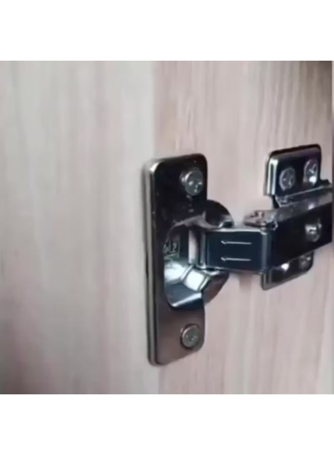 This one-pair hinge repair kit consists of a metal plate and screws for repairing hinges on furniture cabinet doors or kitchen cabinet doors. It repairs and secures loose, damaged, or damaged hinges, tightening them for a stronger and more stable fit. Installation is quick and easy, requiring only a screwdriver or electric drill to cover the damaged area. The two metal plates are designed with multiple holes to accommodate most hinge types on the market. Suitable for use on various types of furniture, whether wood or aluminum, such as kitchen cabinets, wardrobes, tables, beds, and shelves. This kit provides an effective and economical solution for extending the life of your furniture without the need to replace the entire door or hinge; simply use these two pieces. - Image 5