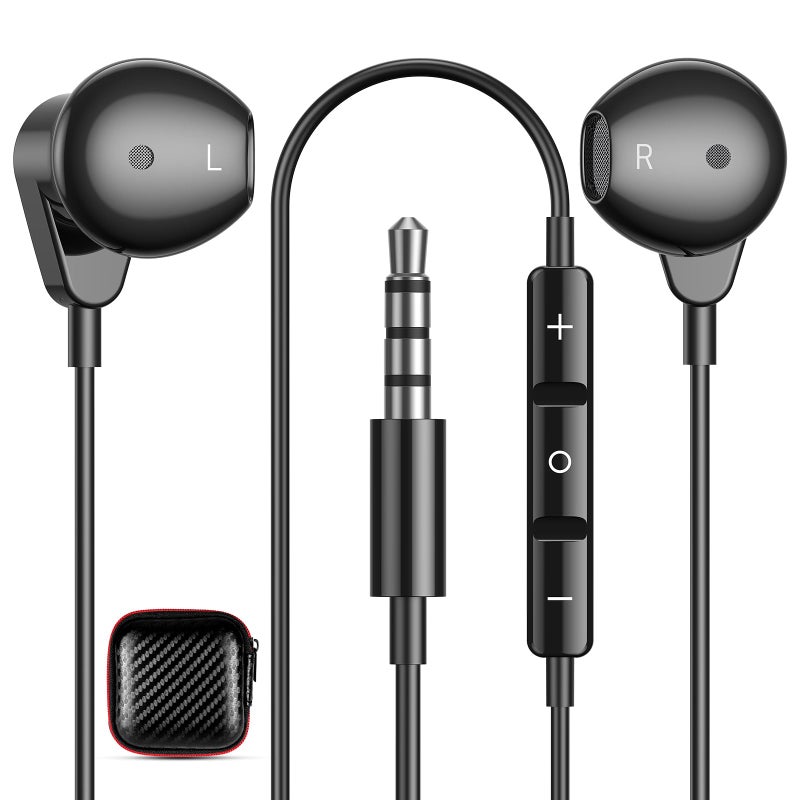 APETOO 3.5mm Wired Earbuds Headphones HiFi Stereo Wired Earphones with Microphone Volume Control Noise Isolation Bass for iPhone, Samsung, MP3/MP4, Computer, Laptop, Gaming Controller, Kids, School Students - Image 1