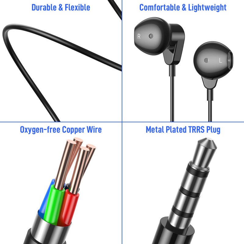 APETOO 3.5mm Wired Earbuds Headphones HiFi Stereo Wired Earphones with Microphone Volume Control Noise Isolation Bass for iPhone, Samsung, MP3/MP4, Computer, Laptop, Gaming Controller, Kids, School Students - Image 5