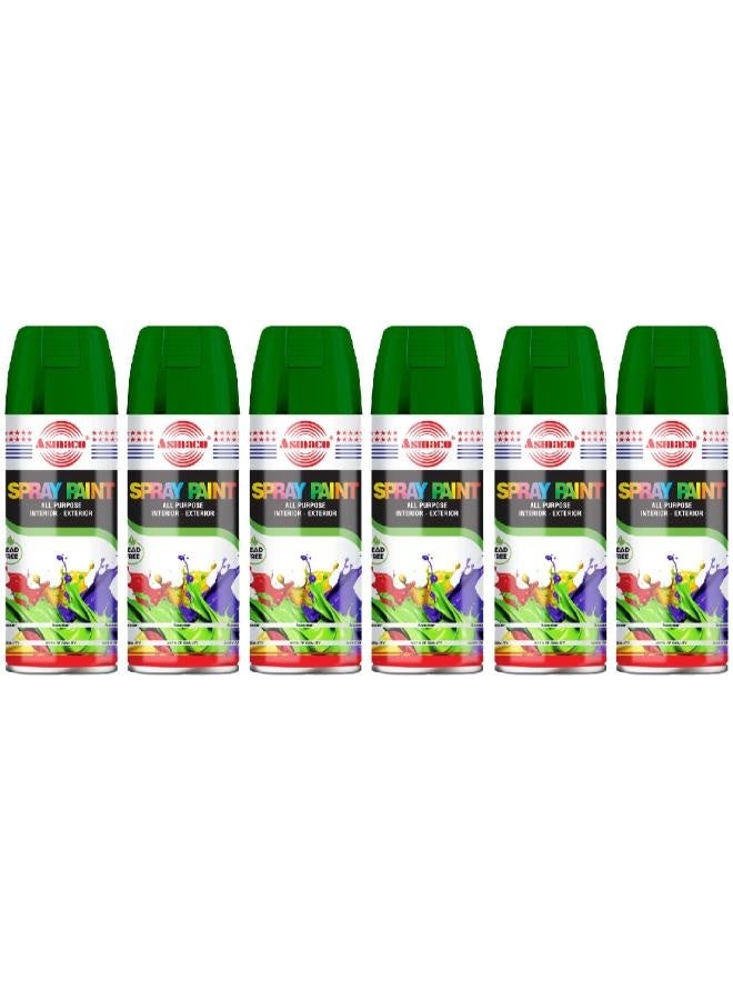 Asmaco Spray Paint - Dark Green - 400 Ml - Set of 06