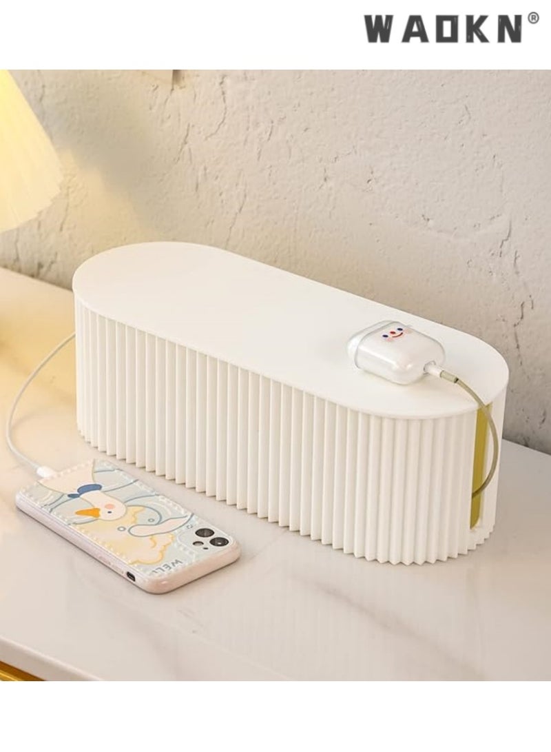 دبليو أيه أو كي أن إدارة الكابلات مربع ، لوحة السلطة مدير الكابلات الكبيرة ، وحامي الطفرة ، شاحن ، محول ، تلفزيون كابل الكمبيوتر - المنزل / المكتب إخفاء الكابل ، والانتهاء من حماية المنتجات الالكترونية - Image 4