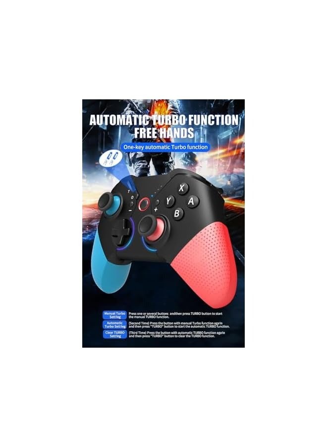 PROMASS Wireless Controller for Switch/Lite/OLED Pro Controller for Switch Remote Joystick Gamepad Supports Gyro Axis, Turbo Dual Shock, Wake up - Image 4