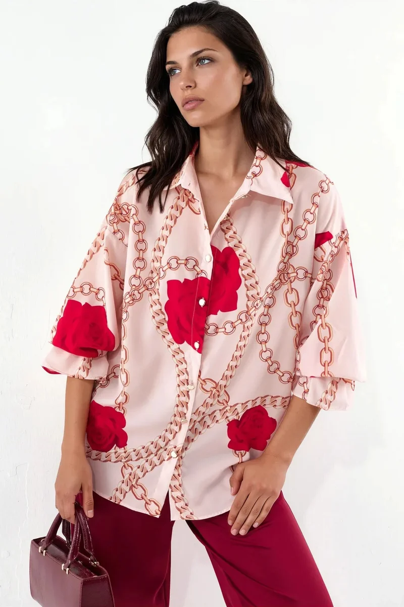 Jennyfer Printed Crepe Shirt