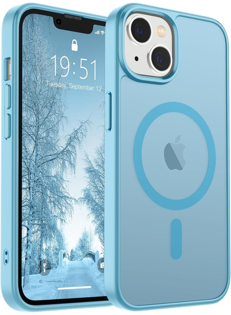ACLIX Magnetic Case for iPhone 13-14 6.1-Inch Compatible with MagSafe, Translucent Matte Back Slim Shockproof Phone Cover | Sky Blue - Image 1