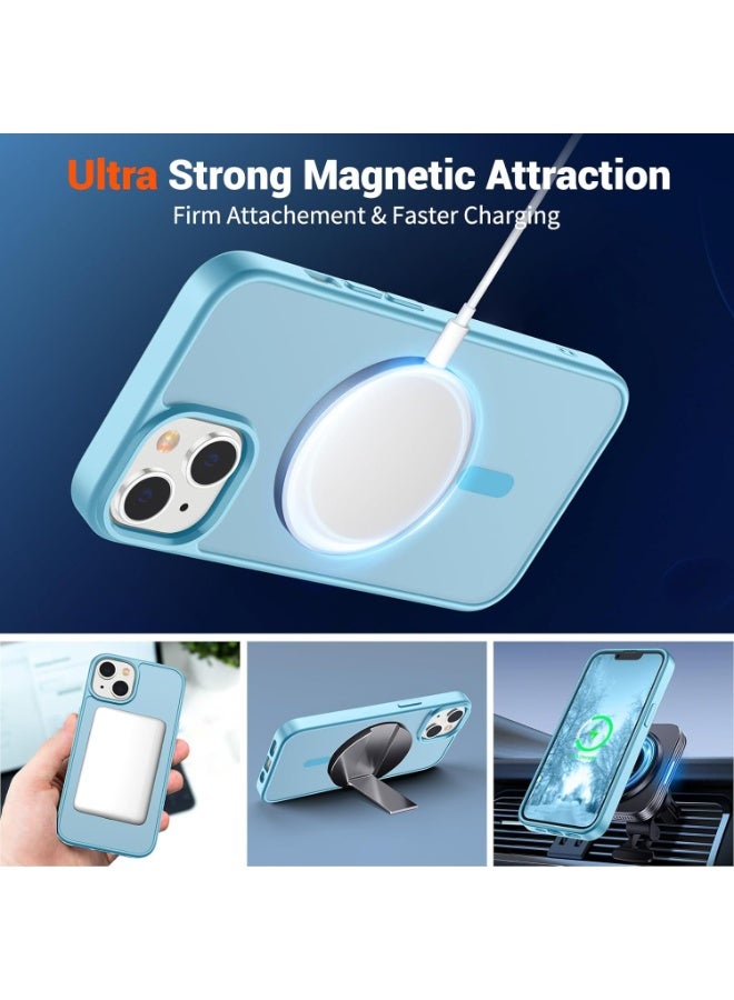 ACLIX Magnetic Case for iPhone 13-14 6.1-Inch Compatible with MagSafe, Translucent Matte Back Slim Shockproof Phone Cover | Sky Blue - Image 3