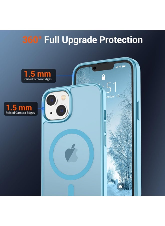 ACLIX Magnetic Case for iPhone 13-14 6.1-Inch Compatible with MagSafe, Translucent Matte Back Slim Shockproof Phone Cover | Sky Blue - Image 2