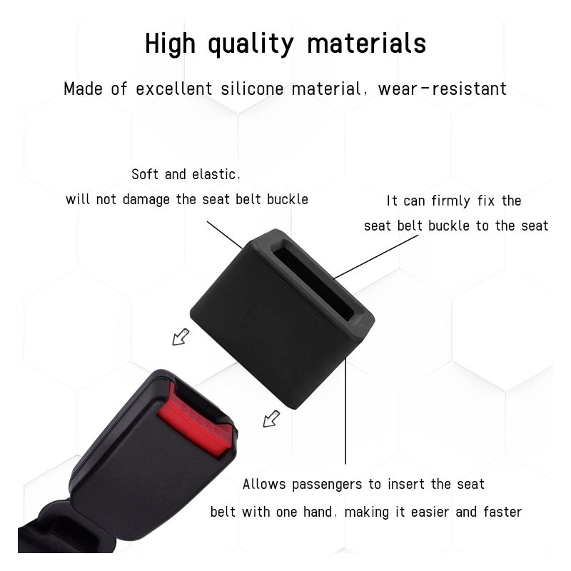 Augeny 2PCS Seat Belt Buckle Holder, Silicone Auto Rear Seatbelt Buckle Booster to Makes Receptacle Stand Upright for Easy Access, Universal Vehicle Seatbelt Buckle for Kids ï¼ˆBlackï¼‰ - Image 3