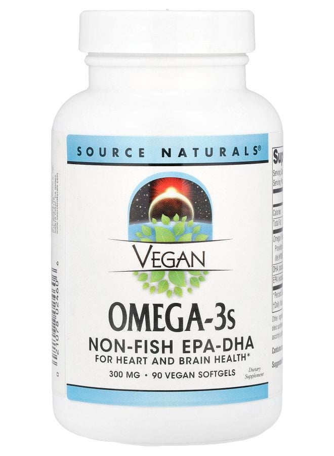Source Naturals Vegan Omega3s 600 mg 90 Vegan Softgels (300 mg Per Capsule)