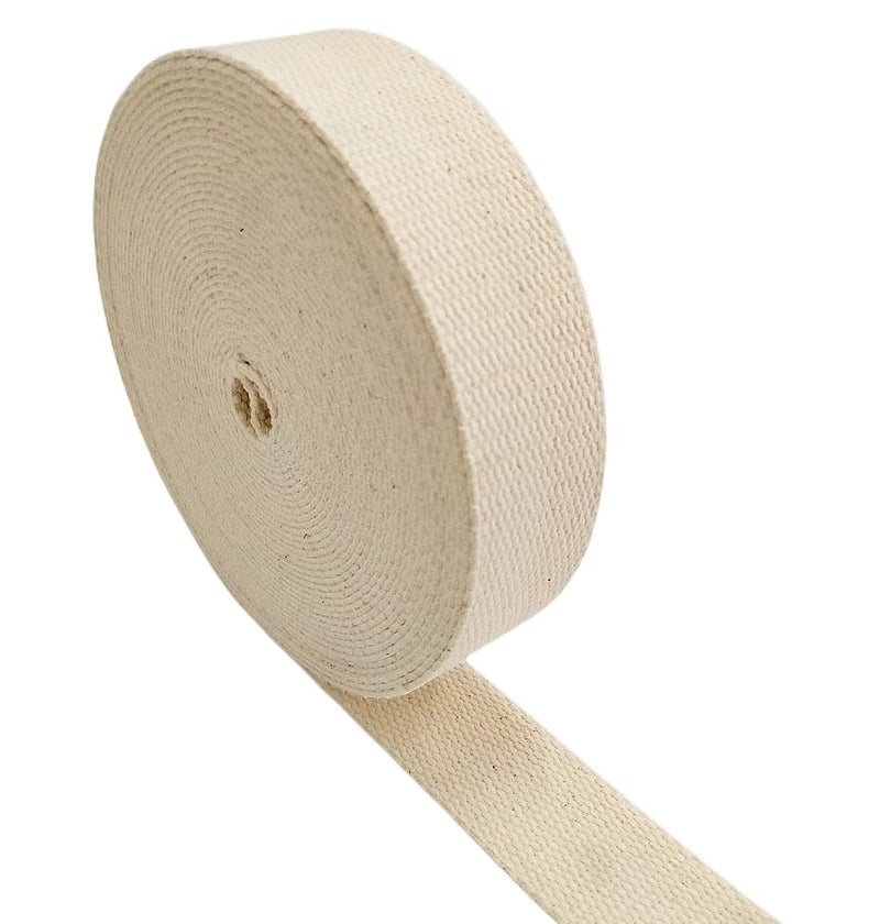 Abbaoww 11 Yards Natural Heavy Cotton Webbing 1.5 Inch for Sewing DIY Craft Bags Making Outdoor Supplies (1.5 Inch) - Image 2