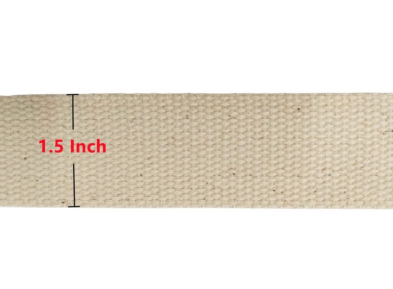 Abbaoww 11 Yards Natural Heavy Cotton Webbing 1.5 Inch for Sewing DIY Craft Bags Making Outdoor Supplies (1.5 Inch) - Image 4
