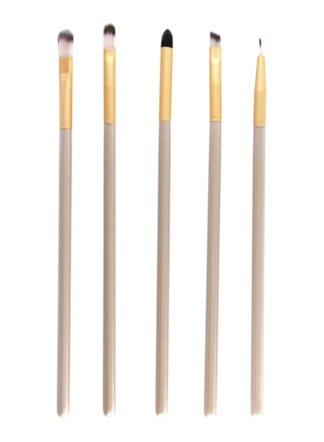 NIBEMINENT 5-Piece Eye Makeup Brush Set Brown/Gold - Image 1