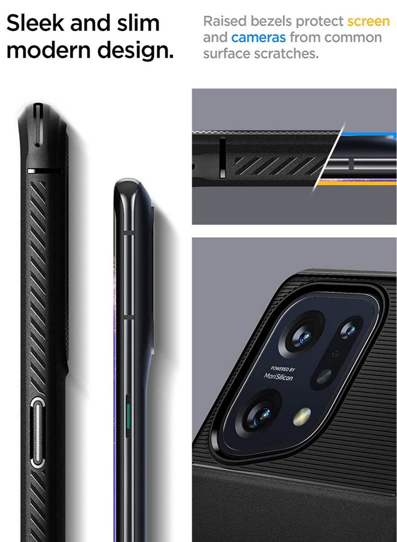 Spigen Rugged Armor Case Cover for Oppo Find X5 - Matte Black - Image 3