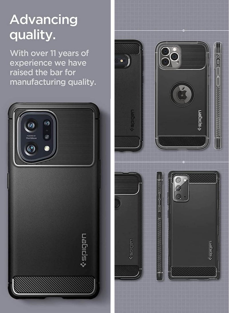Spigen Rugged Armor Case Cover for Oppo Find X5 - Matte Black - Image 4