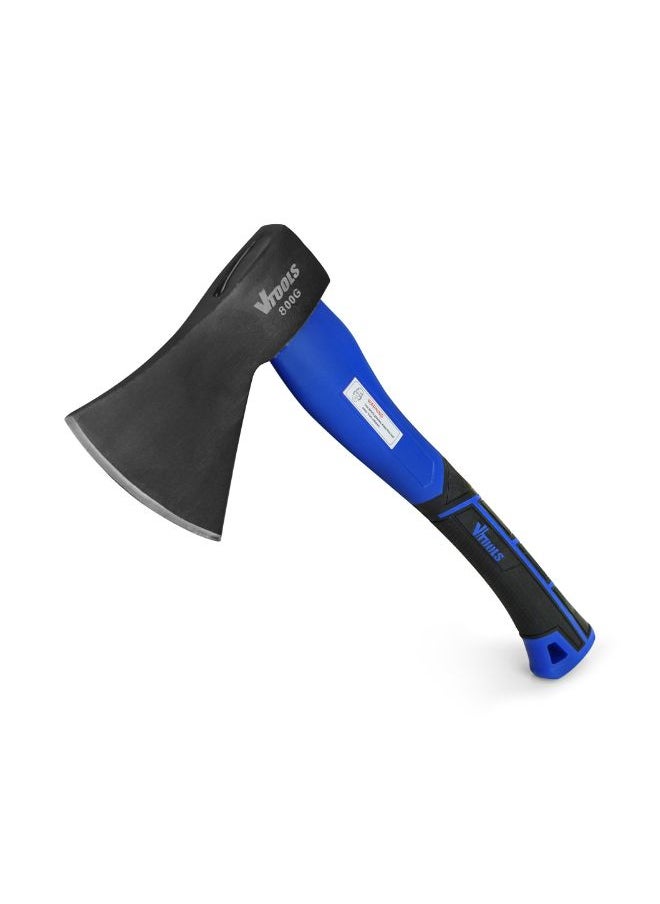 VTOOLS 15 Inch Carbon Steel Chopping Axe Hammer With Fiber Glass Handle Hatchet for Wood Splitting and Kindling Shock Absorbing  - Image 2