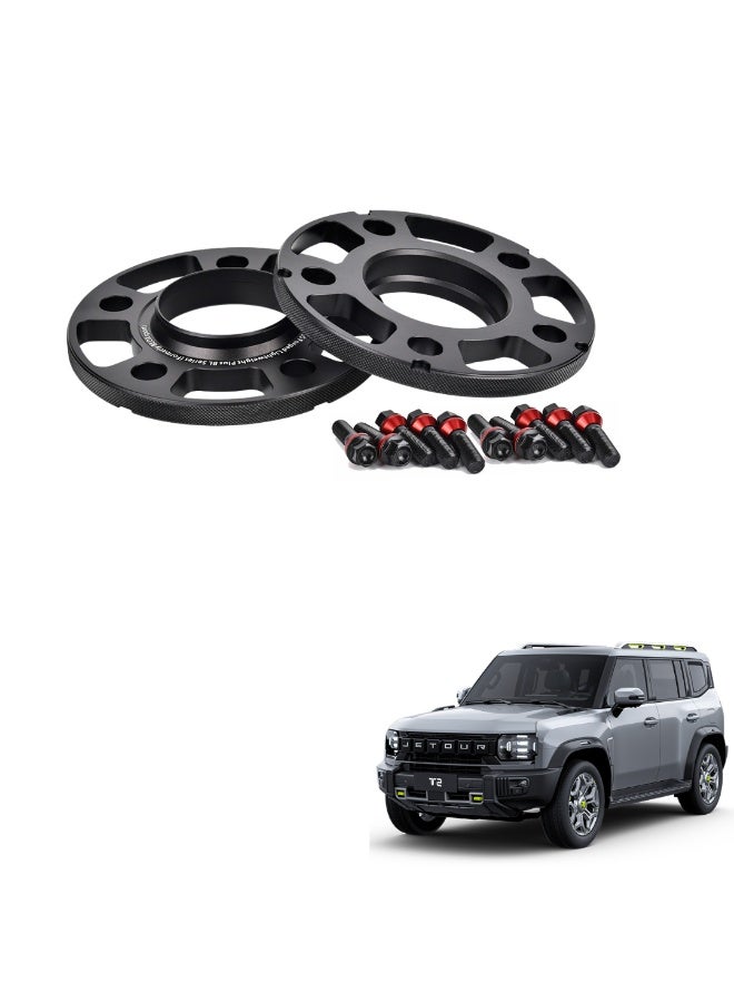 موتور فيت فواصل عجلات 20 مم MOTOR FIT لجيتور T2 2024+ (مجموعة من اثنين) | مجموعة فاصل ألمنيوم 5x108 محور محور 6061-T6 | أعمدة M14x1.5 | الأسود المؤكد الصلب | ترقية الوضعية الأعرض والثبات - Image 1