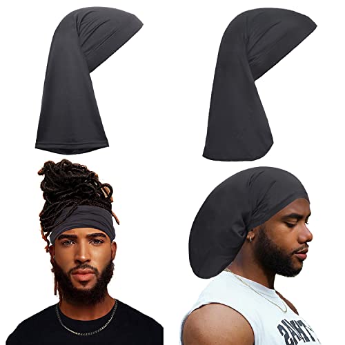Leeven 2 Pieces Dreadlock Cap and Braid Tube Sock Elastic Cap for Mens Long Dreadlocks - Image 1