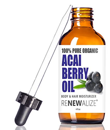 Renewalize Virgin Organic Acai Berry Oil Treatment for Hair Skin Body and Face | 100% Pure and Natural | 4 fl oz - Image 1