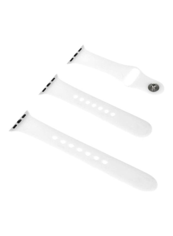 HuHa Replacement Strap Watchband For Apple Watch Series 7 45mm / 6 / SE / 5 / 4 44mm / 3 / 2 / 1 42mm White - Image 1
