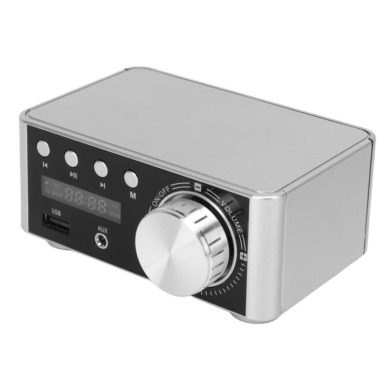 مضخم بلوتوث فضي ميني مضخم رقمي بلوتوث 5.0 مكبر صوت صوتي HiFi فئة مستقبل لاسلكي صوتي - Image 2