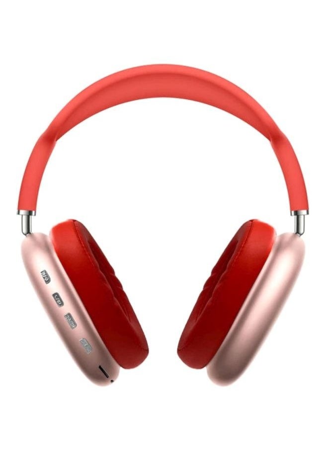 Generic - P9 Bluetooth Wireless Headset Over-Ear Headphone With Mic Red - Image 1