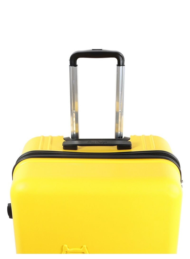 Biggdesign BiggDesign Cats Yellow Hand Luggage Suitcase - Travel Suitcase Small - Hardshell Suitcase with Caster Wheels - Travel Suitcases with Locking System - With 4 Wheels and Number Lock - 40l - Yellow - Image 3