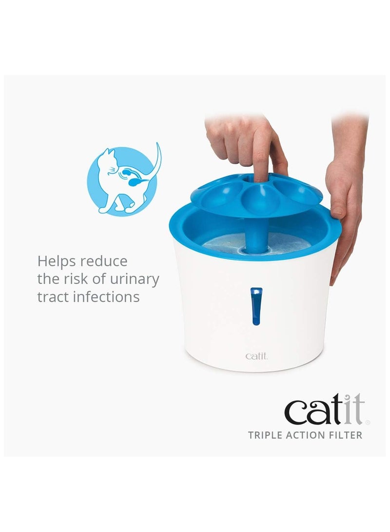 Catit مرشحات نافورة المياه ثلاثية العمل من كاتيت، مرشحات بديلة لنافورة شرب القطط، 5 عبوات - Image 2