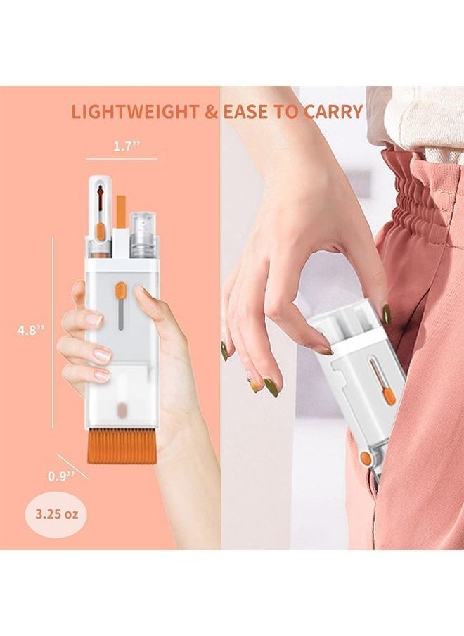 Laptop Cleaner Kit 8 in 1 Keyboard Cleaning Set Screen Swipe and Brush with Cell Phone Stand Earphone Pen for Airpod Key Puller Spray Bottle Computer/MacBook/Keyboard/iPad