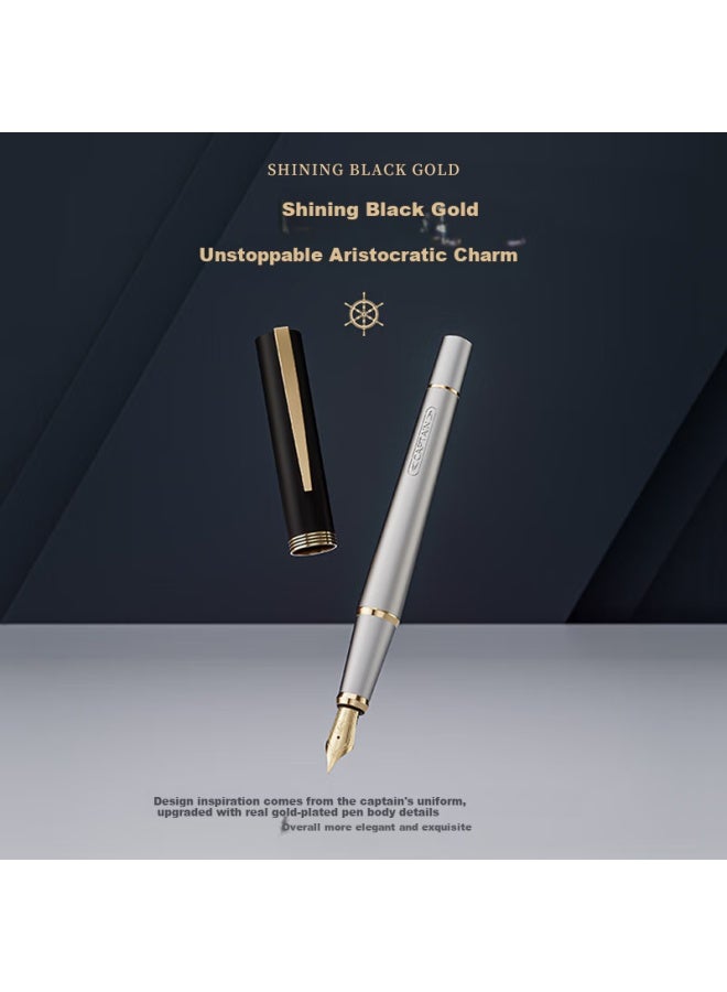 Pimio Fountain Pen Gift Box, Captain Series, High-end Ink Set, Adult Signature Pen, Graduation Gift, Male Student Handwriting Practice, Business Office Use, Black And Gold Color - Image 3