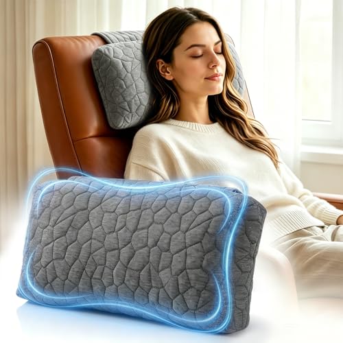 SUPA MODERN Adjustable Headrest Pillow for ReclinerArmchair Sofa BreathableNonSlip Shredded Memory Foam with Washable Cover for Neck Support Pain Relief - Image 1