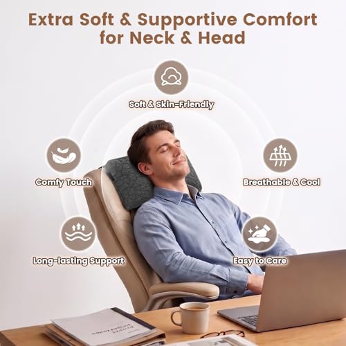 SUPA MODERN Adjustable Headrest Pillow for ReclinerArmchair Sofa BreathableNonSlip Shredded Memory Foam with Washable Cover for Neck Support Pain Relief - Image 3