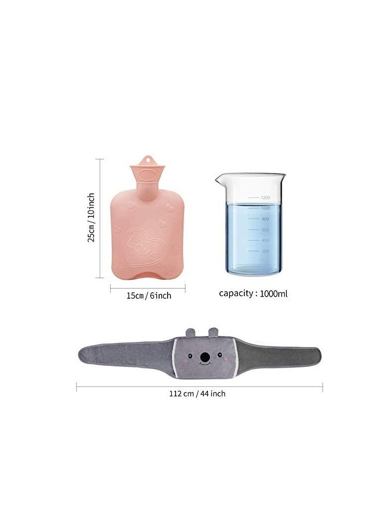 Hot Water Bag, Rubber Hot Water Bottle with Waist Cover for Menstrual Cramps, Pain Relief, Warm Water Pouch with Soft Plush Hand Waist Warmer Cover - Image 3