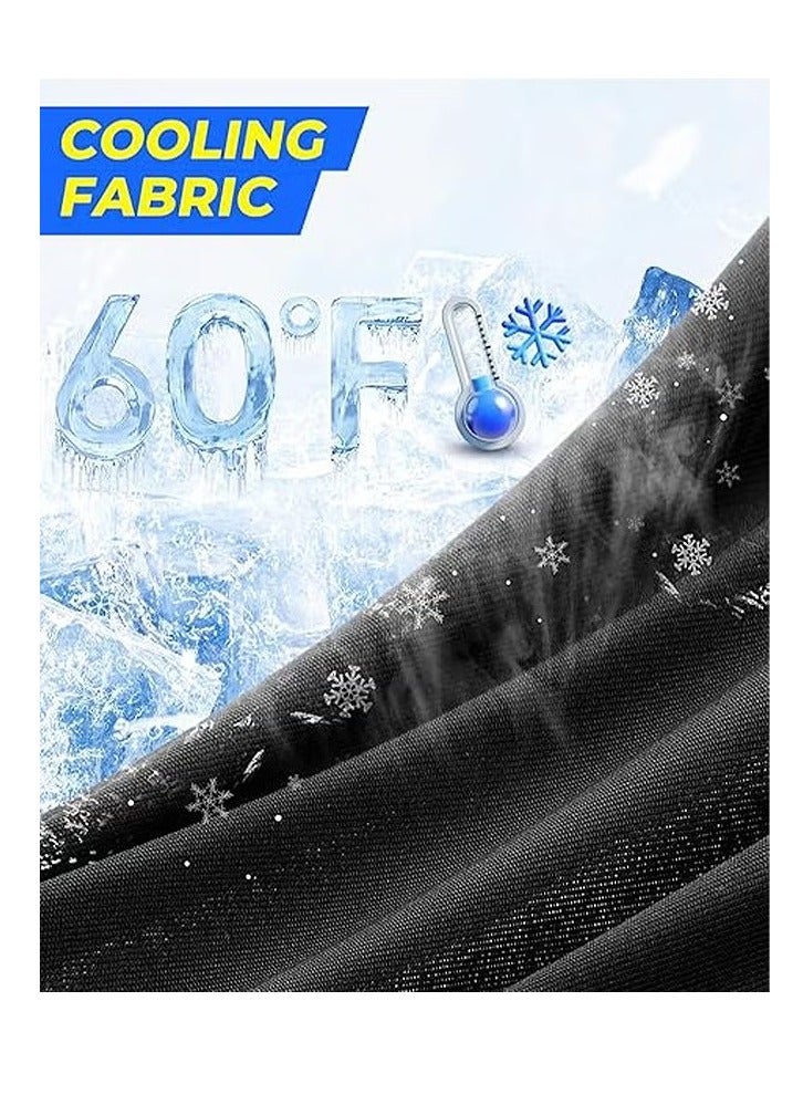 UV Protection Ice Silk Face Mask, Men Women Summer Cooling Breathable Mask, for Outdoor Running Cycling (Black) - Image 3