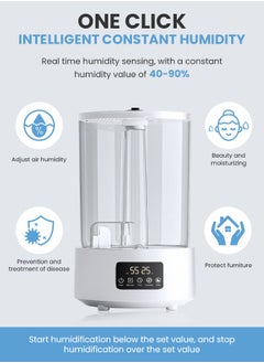 Necomi 5L Air Humidifiers, Essential Oil Diffuser, Ultrasonic Top Fill Cool Mist Humidifiers, with Timer and Night Light, Smart Humidistat Control for Bedroom Large Room  - Image 5