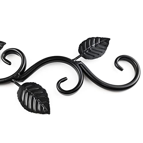 NSBELL Plants Hangers Outdoor Indoor Decor, Wall Hooks for Hanging Plant Bracket, Plant Hooks for Bird Feeder, Wind Chime, Lights, Lanterns (Black-2PCS) - Image 5