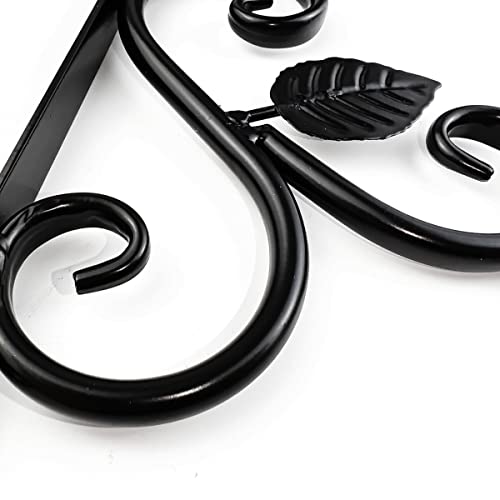 NSBELL Plants Hangers Outdoor Indoor Decor, Wall Hooks for Hanging Plant Bracket, Plant Hooks for Bird Feeder, Wind Chime, Lights, Lanterns (Black-2PCS) - Image 4