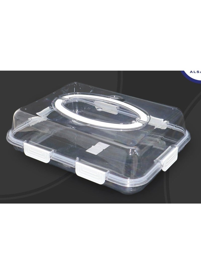 صحن كيك بلاستيك شفاف 35*25سم