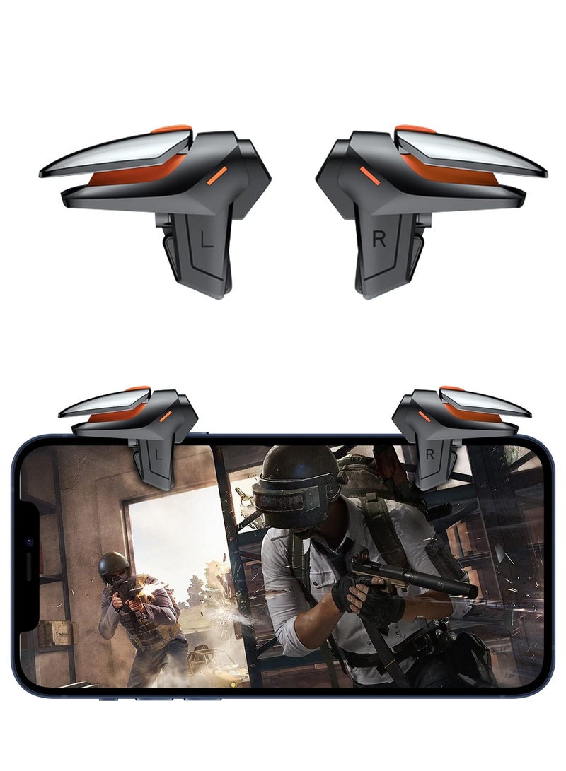 مشغل وحدة التحكم في ألعاب PUBG، 【زوج واحد】 إصدار جديد من وحدة التحكم في ألعاب الهاتف الذكي لوحة ألعاب بسمك كبير، هدف حساس وإطلاق النار على مشغلات PUBG لنظام iOS/Android، DY01، مكون إضافي 50 لقطة في - Image 1