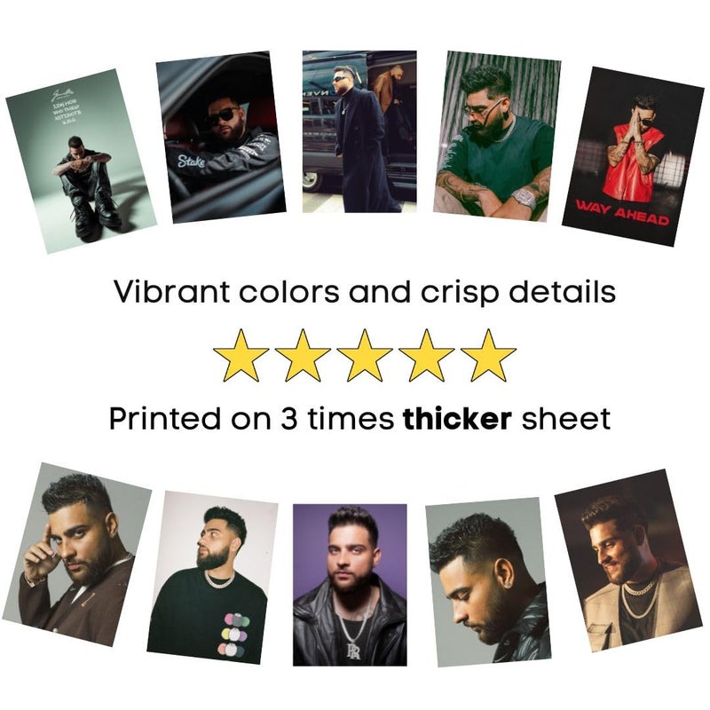 auraposter Karan Aujla (Set Of 40) | Karan Aujla Mini Posters | Mini Posters (15 X10 Cm) Of Karan Aujla'S Songs For Wall, Bedroom, Living Room | Punjabi Singer Karan Aujla | Double Tape Included - Image 5