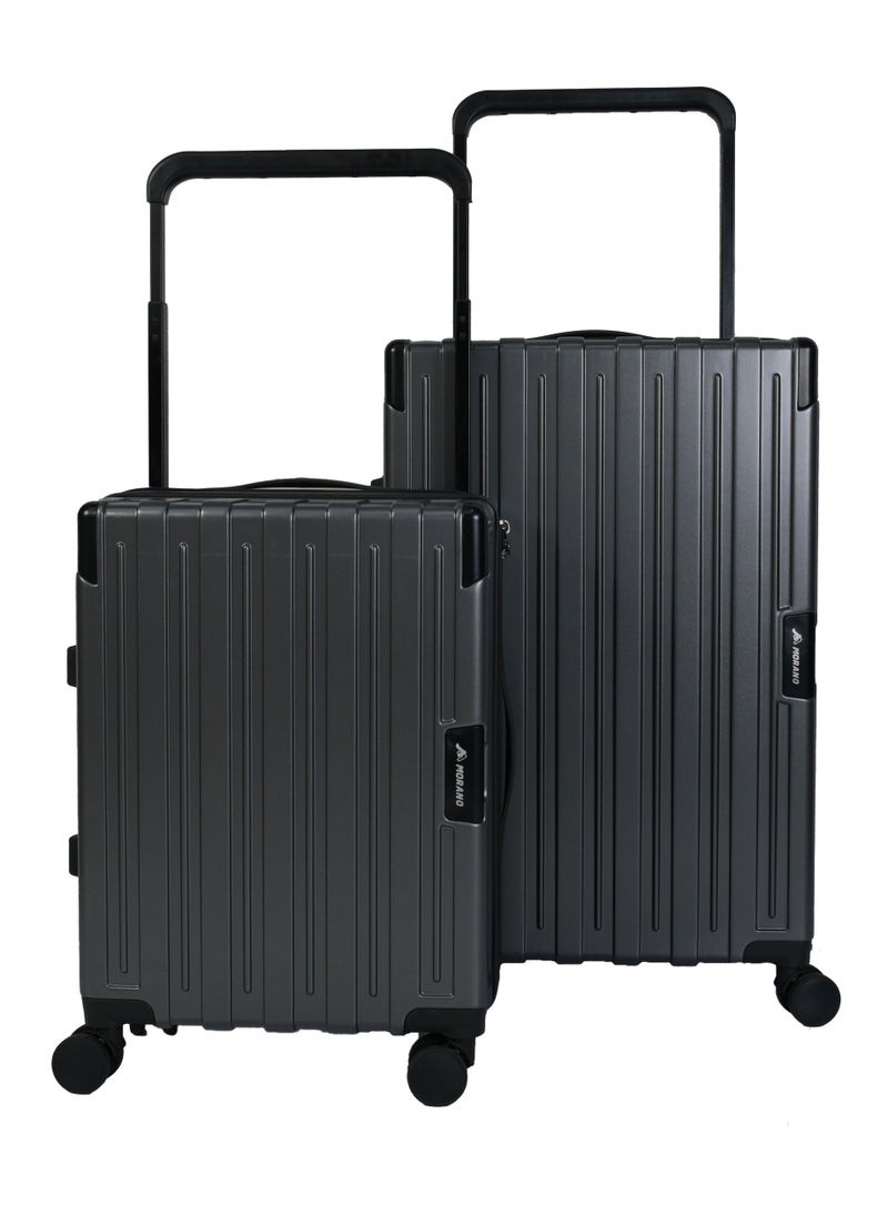 MORANO - Morano Hard-Side Luggage Set for Unisex ABS Lightweight 4 Double Wheeled Suitcase with Built-In TSA Type Lock (2 Pcs Grey) - Image 1