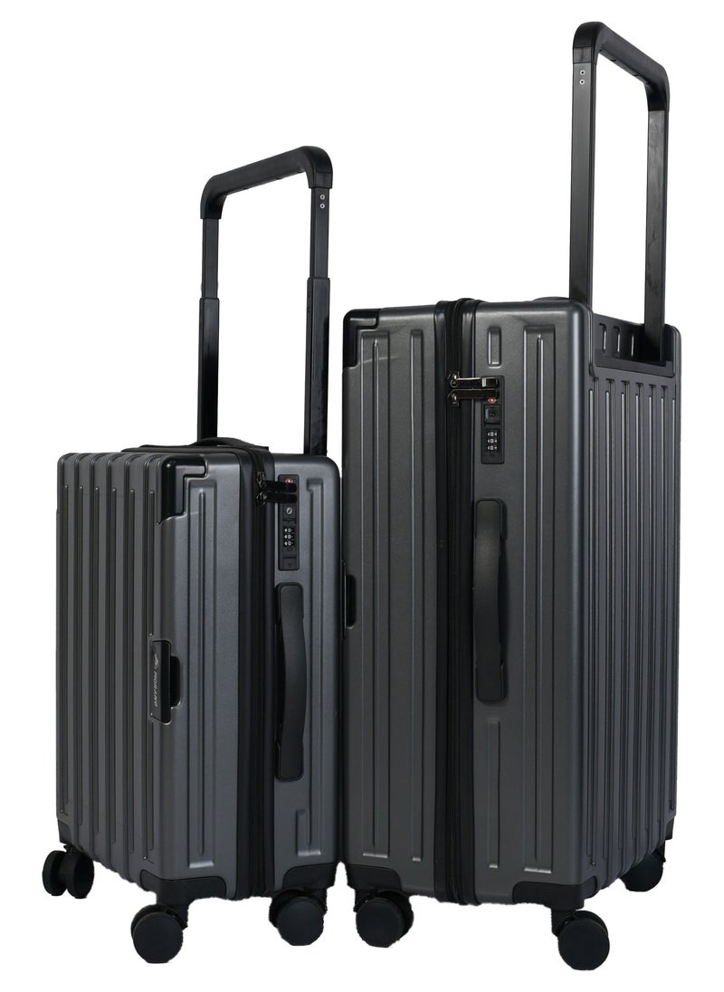 MORANO - Morano Hard-Side Luggage Set for Unisex ABS Lightweight 4 Double Wheeled Suitcase with Built-In TSA Type Lock (2 Pcs Grey) - Image 1